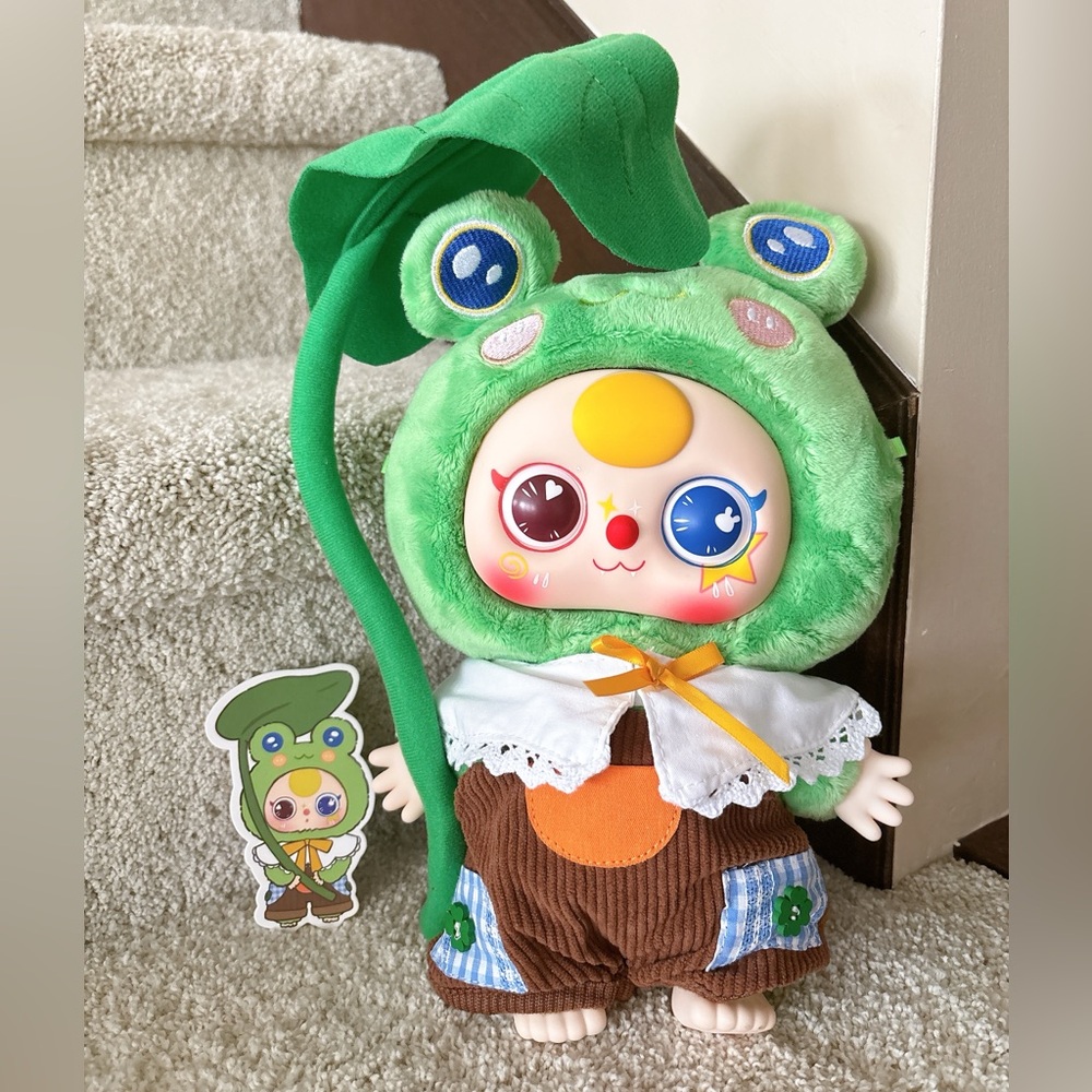 Baby three special eyes Adorable Green Frog Plush Toy